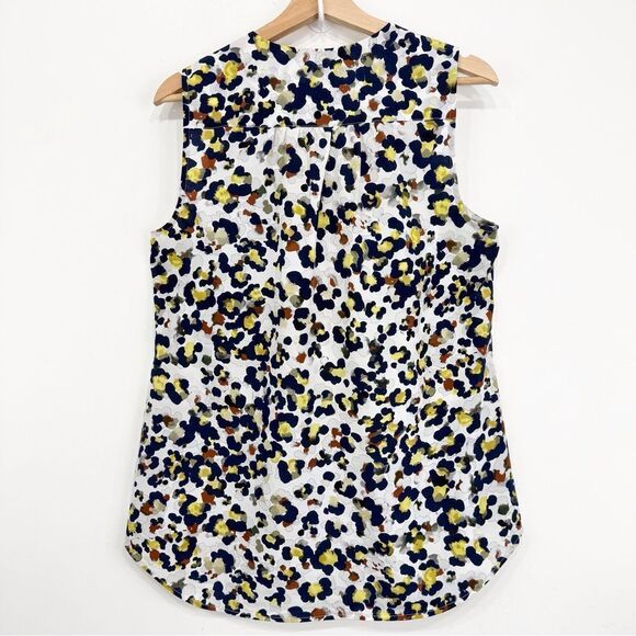 Cabi 5222 Fierce Seeing Spots Abstract Floral Animal Print Ruffle Collar Blouse - Picture 10 of 15